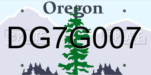DG7G007 Oregon License Plate