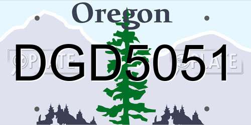 DGD5051 Oregon License Plate