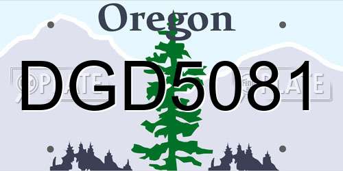DGD5081 Oregon License Plate