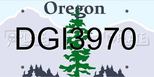 DGI3970 Oregon License Plate