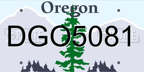 DGO5081 Oregon License Plate