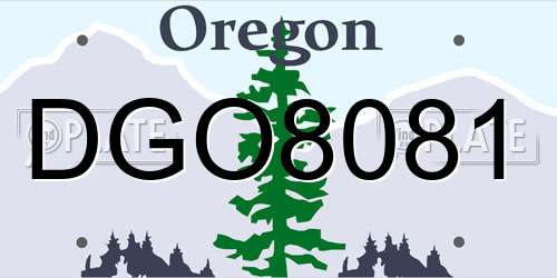 DGO8081 Oregon License Plate