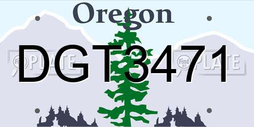DGT3471 Oregon License Plate