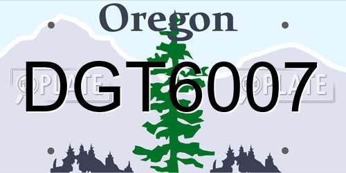 DGT6007 Oregon License Plate