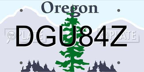DGU84Z Oregon License Plate