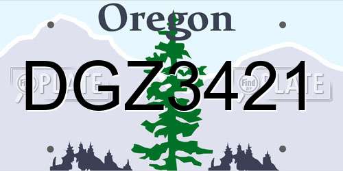 DGZ3421 Oregon License Plate