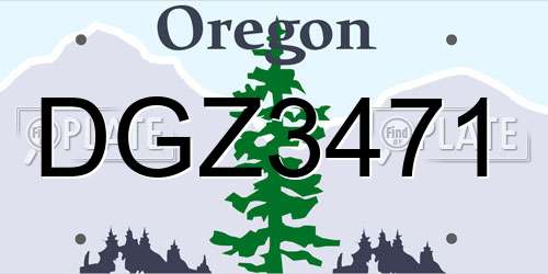 DGZ3471 Oregon License Plate