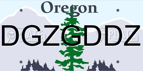 DGZGDDZ Oregon License Plate