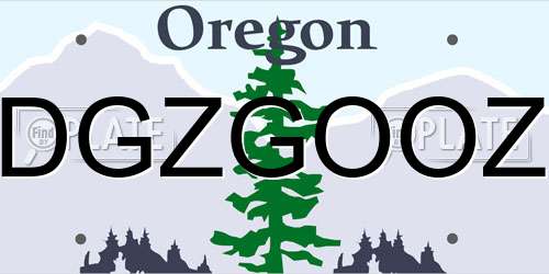 DGZGOOZ Oregon License Plate