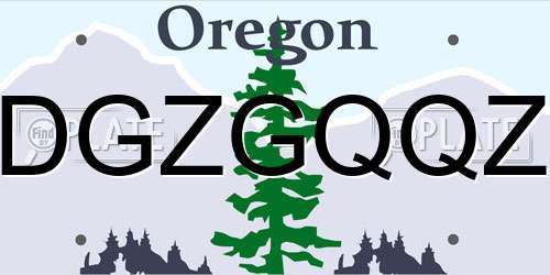 DGZGQQZ Oregon License Plate