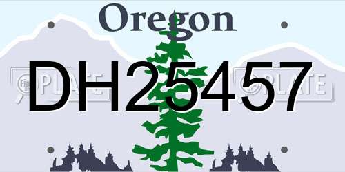DH25457 Oregon License Plate