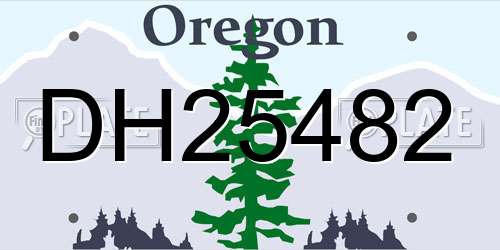 DH25482 Oregon License Plate
