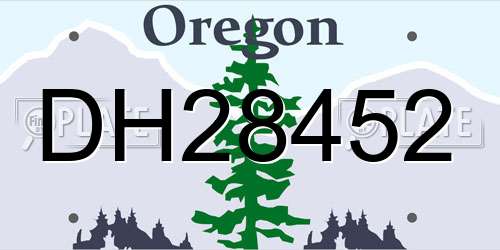 DH28452 Oregon License Plate