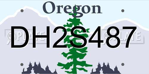 DH2S487 Oregon License Plate