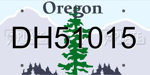 DH51015 Oregon License Plate