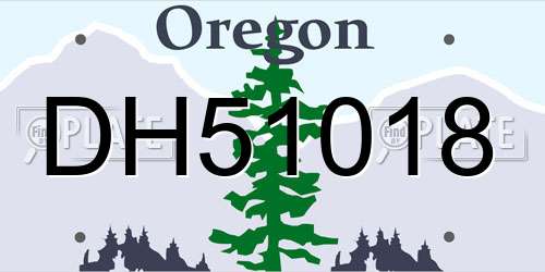 DH51018 Oregon License Plate