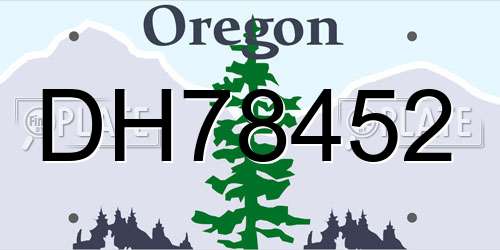 DH78452 Oregon License Plate