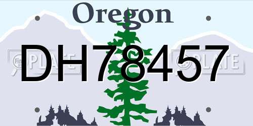 DH78457 Oregon License Plate