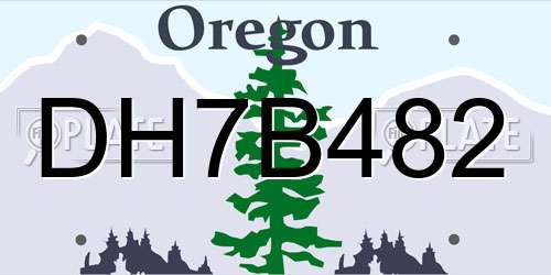 DH7B482 Oregon License Plate