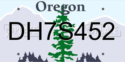 DH7S452 Oregon License Plate