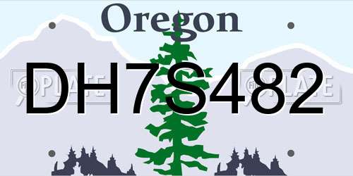 DH7S482 Oregon License Plate