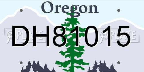 DH81015 Oregon License Plate