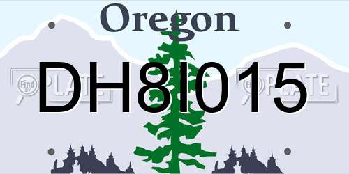 DH8I015 Oregon License Plate