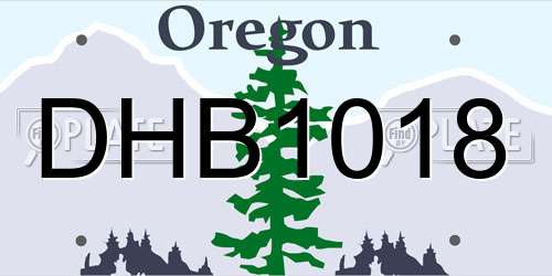 DHB1018 Oregon License Plate