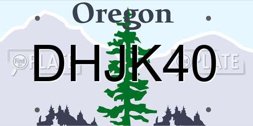 DHJK40 Oregon License Plate