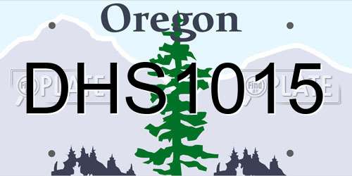 DHS1015 Oregon License Plate
