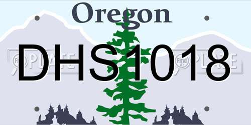 DHS1018 Oregon License Plate