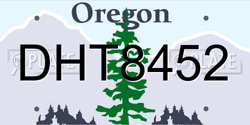 DHT8452 Oregon License Plate