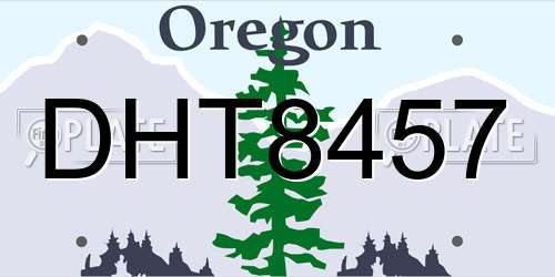 DHT8457 Oregon License Plate