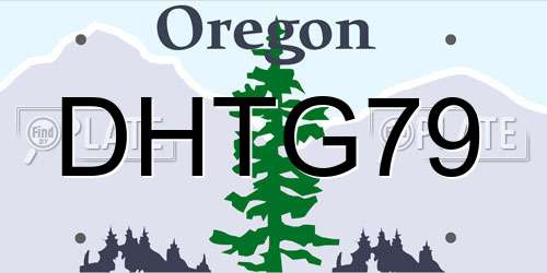 DHTG79 Oregon License Plate