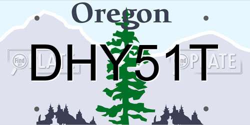 DHY51T Oregon License Plate
