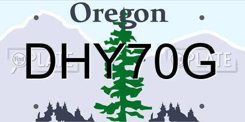 DHY70G Oregon License Plate