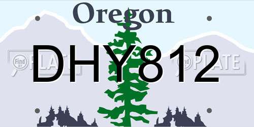 DHY812 Oregon License Plate