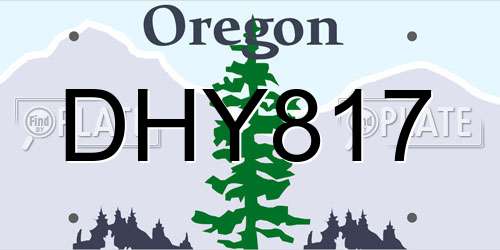DHY817 Oregon License Plate
