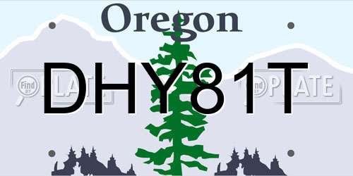 DHY81T Oregon License Plate