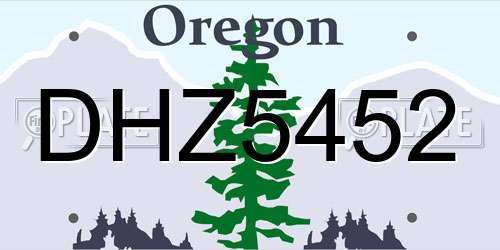 DHZ5452 Oregon License Plate