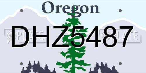 DHZ5487 Oregon License Plate