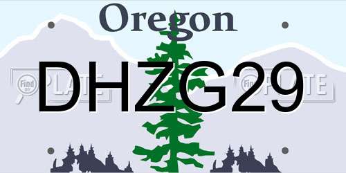 DHZG29 Oregon License Plate