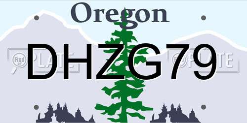 DHZG79 Oregon License Plate