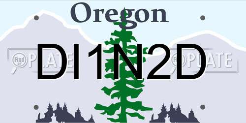 DI1N2D Oregon License Plate