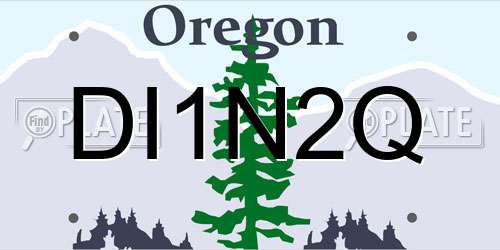DI1N2Q Oregon License Plate