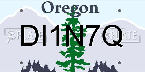 DI1N7Q Oregon License Plate
