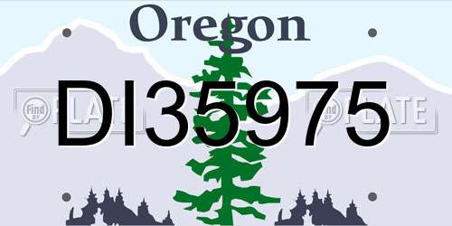 DI35975 Oregon License Plate