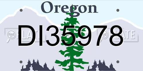 DI35978 Oregon License Plate