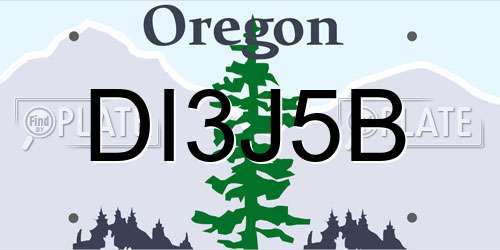 DI3J5B Oregon License Plate