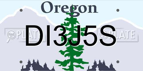 DI3J5S Oregon License Plate